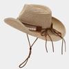 Sombrero de Sol de Viaje Estilo Vacacional Estilo Mori para Mujer Moda de Verano Sombrero de Paja Bicolor Ala Plegable Sombrero de Sol con Forma Moderno