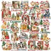 Compra direta transfronteiriça de 50 adesivos PET transparentes para decoração de Natal, adesivos de decoração de árvore de Natal de doce de cristal