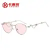Moda Gafas de sol nuevas de estilo coreano, vintage, de lujo, a la moda, con diamantes y cadenas exageradas, gafas de sol elegantes para mujer