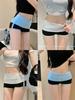 Shorts casuais elásticos de cor contrastante femininos verão justo cintura baixa calças retas spice girl leggings esportes linha A calças quentes