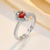 Anillo de Lujo Ligero Estilo Francés de Gama Alta con Microincrustaciones Completas de Diamantes para Mujer, Súper Brillante, Moderno, Exquisito, Versátil, Modelo Nuevo, Anillo de Venta Caliente en Transmisión en Vivo