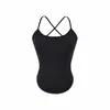 Camisole Puro Desejo com Alças no Pescoço e Bojos para Mulheres, Roupa Íntima da Estação Primavera, Top Base Sem Mangas Doce e Picante Sexy, Tecido Escovado, Adequado para Usar por Cima
