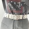 Cinturón personalizado de agujero completo para mujer, clavo de sauce hueco, unisex, cinturón para overol de mezclilla para exteriores, estilo americano, combina con todo
