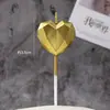 Caja de PVC con Forma de Corazón Estrella Decoración para Pastel de Cumpleaños Vela Creativa Romántica Forma de Corazón Diamante Vela Chapada en Oro