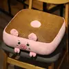 Almohadilla de Asiento de Dibujos Animados Transpirable de Sensación Fría para Verano, Cojín para Glúteos, Cojín para Silla de Cuatro Estaciones, Cojín para Glúteos Sedentarios de Piso de Oficina