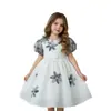 Exclusivo transfronterizo para vestidos formales de niña, mangas abullonadas, lazos, vestidos de princesa, temporada de bodas, vestidos de princesa para damas de honor, vestidos franceses