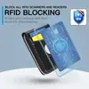 Amazon Billetera con Cremallera Anti-Desmagnetización RFID Gran Capacidad Portatarjetas Airtag Billetera Multifuncional de Cuero para Hombres