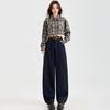 Explosões Outono e Inverno Calças Jeans Femininas Retrô Street azul escuro Anti-desbotamento Cintura Alta Emagrecimento Moda Calças Scimitar Tendência
