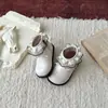 Botines Cortos Estilo Coreano XSH | Botas de Otoño para Niñas 26 Más Terciopelo Retro Cremallera Lateral Suela de Caucho Natural Protección del Pie Botas de Princesa para Niños Pequeños