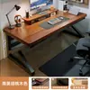 Escritorio de Computadora, Escritorio para Habitación en Casa, Mesa Integrada con Estantería, Escritorio de Oficina de Escritorio, Escritorio para Videojuegos con Tablero Perforado y Juego de Sillas