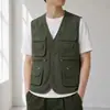 Chaleco de trabajo de fotografía multibolsillos con logo, adecuado para primavera y otoño, para pesca, actividades al aire libre y trabajo; disponible en tallas grandes