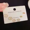 Conjunto de Brincos de Três Peças Estilo Coreano Elegante com Zircônia Nariz de Porco, Exquisito e Moderno, Versátil para Uso Diário, Atacado