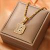 Colar com Pingente de 26 Letras do Alfabeto Inglês em Zircônia Açúcar Cristal Europeu e Americano Transfronteiriço Banhado a Ouro Real 18K Acessórios de Joalheria Hip-Hop