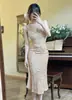 Moda Retro Francesa Negra Spice Girls Vestido de Noche de Alta Gama Nuevo Adelgazante Cola de Pez Otoño Hermosas Mujeres Socialité