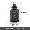Porta-Velas Lanterna Estilo Marroquino, Ornamento Decorativo Antigo, Lanterna de Velas à Prova de Vento Estilo Retrô Europeu, Porta-Velas Vazado em Arte de Ferro