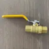 Válvula de bola de latón de diámetro completo Válvula de bola con rosca NPT Válvula de bola de cobre estándar americano PN40 Válvula de bola alargada de color natural Fabricante de exportación