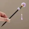 Pasador Imitación Ébano Estilo Antiguo para Mujer, Accesorios Modernos Han Dynasty Cheongsam, Pasador de Madera, Nuevo Pasador con Borla Chinoiserie Super Hada