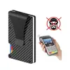 Caja para tarjetas de crédito anti-desmagnetización de fibra de carbono, tarjetero, anti-robo, cepillo, portatarjetas bancarias RFID, gran capacidad, tarjeta, tarjeta de presentación