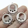 28x23mm 1,9g Acessórios de Joias Retrô Atacado Conector de Brincos Conector de Brincos Redondo Poroso