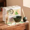 Set de matcha japonés de alta calidad, caja de regalo de cerámica, batidor de té incluido, producto popular para ventas transfronterizas, directamente del fabricante