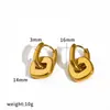 Brincos de Aço Inoxidável Fashion com Dois Anéis Color Block Versátil Simples Toque de Luxo Ouro 18k Titânio Ear Cuffs Acessórios de Orelha