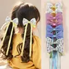8 Presilhas de Cabelo para Meninas Estudantes em Tecido Xadrez Estilo Academia com Laços e Presilhas Superiores de Rabo de Cavalo Multicamadas Acessórios de Cabelo