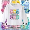 Camiseta de Manga Larga 100% Algodón Puro con Estampado de Dibujos Animados Lindo Maravilloso para Primavera y Otoño Nuevo Estilo 2026 para Niñas y Niños