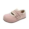 Sapatos de Couro com Renda Francesa 2026 Primavera e Outono Novos Estilo Coreano Sapatos de Princesa com Laço para Meninas com Saia