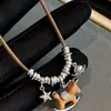 Collar de Cuerda Trenzada de Caballo Vintage para Mujer, Cadena Larga de Lujo Ligero de Alta Gama, Cadena para Suéteres Otoño/Invierno, Accesorio Colgante