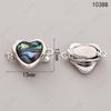 Hebilla de lingote de concha de abulón en forma de corazón hebilla de presión pulsera collar hebilla de conexión cadena de suéter hebilla de cierre accesorios de joyería diy