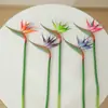 Pequeño Ramo de Flores Artificiales de Ave del Paraíso de Goma Suave para Arreglo de Escena, Decoración de Bodas y Hoteles, Flores Artificiales y Secas