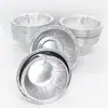 Taza Desechable de Papel de Estaño plateada Bowl Redondo Pequeño Antiadherente de Papel de Estaño Caja Redonda Pequeña de Papel de Estaño Caja de Arroz Riendo Taza de Papel de Estaño de Papel de Aluminio Hogareño