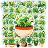 Compra directa transfronteriza: 56 piezas de pegatinas de grafiti de plantas en maceta verdes, con varios diseños de plantas, para decorar guitarras, cuadernos y equipaje