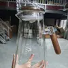 Hervidor de agua fría de vidrio de borosilicato alto para remojo en frío, para el hogar, blanco frío, con tapa abierta de acero inoxidable, hervidor de gran capacidad, venta al por mayor