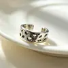 Anillo para Hombre INS Retro Chapado Plata Tailandesa Hecho a Mano Anillo Inalterado por los Años Anillo Geométrico Irregular Venta al por Mayor