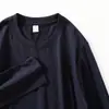 210g Camiseta Blanca Manga Larga para Hombre y Mujer Camisa Base Blanco Puro Hombro con Algodón Primavera y Otoño Top Sencillo Holgado