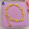 Explosiones transfronterizas latón chapado en oro pulsera de flor de cinco pétalos chapado al vacío imitación oro joyería de boda flores pulsera para damas