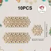 Decoración de Rodaja de Madera de Copo de Nieve Navideño Minimalista Creativo Más Vendido Colgante de Madera 2D Artesanía Grabada con Láser Decoración del Hogar