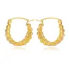 Joyería de Acero Inoxidable para Mujer, Pendientes Huecos de Acero Inoxidable Transfronterizos, Estilo de Lujo Ligero de Moda, Luna con Patrón Grabado en Forma de Nudo de Bambú y Diamante