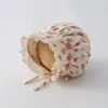 Gorros para Bebés y Niños Pequeños para Primavera y Otoño, Estilo Delgado, Gorro Protector, Sombrero de Sol con Estampado Floral Francés para Bebés Niñas, Gorrito Pequeño para Bebé