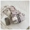 Mochila Retro Casual a Cuadros de Atmósfera de Principios de Otoño para Mujer, Ligera, Versátil, para Viajes Diarios, Gran Capacidad