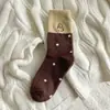 Nuevos Calcetines Gruesos de Polar Australiano Color Café Capibara para Invierno, Calcetines Cálidos para Mujer para el Hogar y Dormir, Calcetines Versátiles para Maternidad