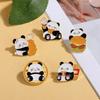 Broche de distintivo fofo de panda de comida de Chengdu, decoração de mochila escolar de pizza de Hamburgo, acessórios de roupas de dopamina