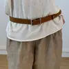 Cinturón Retro de Gamuza Marrón para Mujer, Nuevo Estilo Coreano Versátil Estilo Granja de Gama Alta para Combinar con Faldas y Jeans