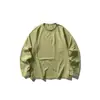 Marca de moda para exteriores Rumeng, diseño de bloques de color con costuras contrastantes, camiseta simple y casual de manga larga, unisex, corte holgado, adecuada para otoño, ir al trabajo y deportes