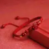 Pulsera Ruyi de Cinabrio Pulsera Año Zodiacal Cuerda Roja Pulsera Tejida a Mano para Mujer Arena Dorada Púrpura Regalo Auspicioso para Parejas