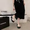 Sandalias de Tira Plata Nuevas de Verano para Aumentar la Altura Suela Gruesa Cómodas de Moda Versátiles Casuales Chanclas para Exteriores