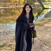 Nueva colección de otoño e invierno: abrigo de lana grueso, de longitud media, corte holgado, hasta la rodilla