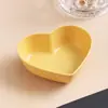 Plato para Condimentos de Paja de Trigo para Cocina Casera, Plato Pequeño Creativo de Plástico en Forma de Corazón para Pepinillos, Vajilla, Plato para Salsa para Untar, Plato para Snacks