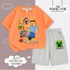 Conjunto de Dos Piezas para Niño de Minecraft Camiseta de Manga Corta y Shorts hasta la Rodilla Conjunto de Verano para Niño Top de Algodón Puro Shorts Conjunto Infantil 6